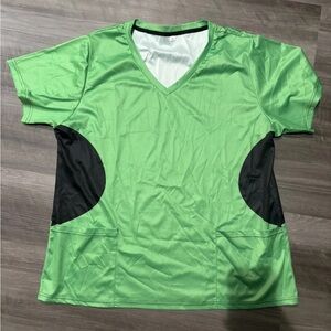 Green and Black V-Neck scrub Top